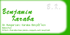 benjamin karaba business card